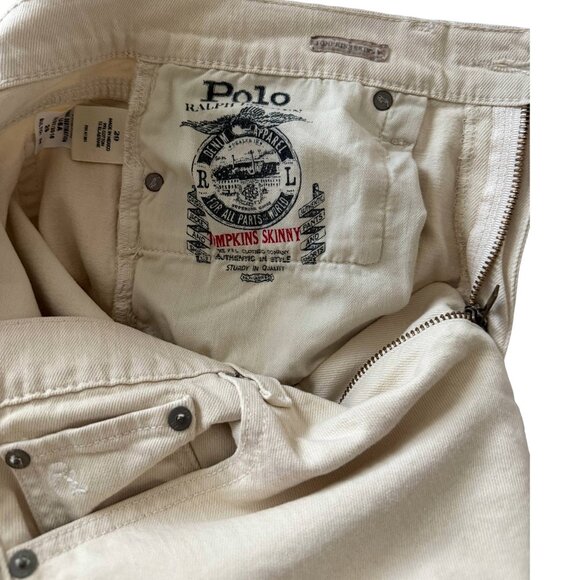Polo Ralph Lauren (Tompkins Skinny Style) Beige Jeans - Picture 7 of 8